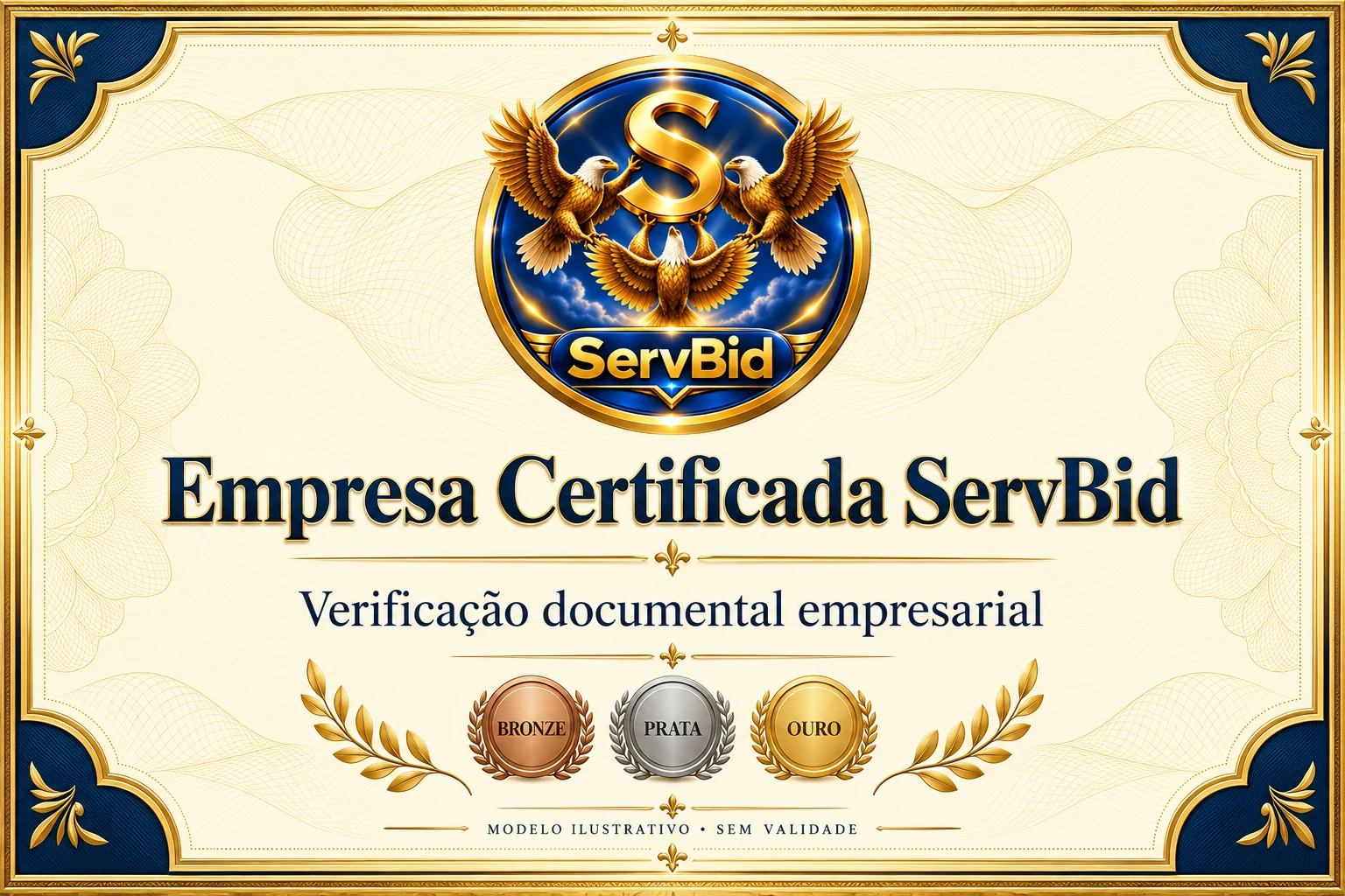 Modelo do certificado Empresa Certificada ServBid